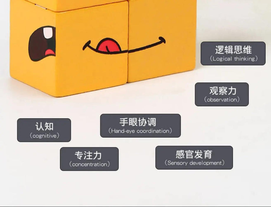 Emoticon Adventure Cube Puzzle: Interactive Learning Game for Children