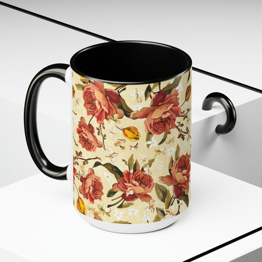 Elite Maison Elegance 15oz Two-Tone Coffee Mugs for Sophisticated Palates