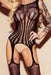 Seductive Black Lace Mesh Cutout Bodystocking with Open Crotch