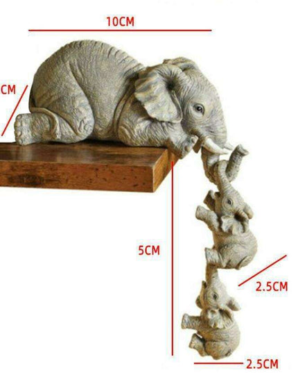 Charming Elephant Family Garden Sculpture Set - Delightful Resin Figurines for Magical Outdoor Decor