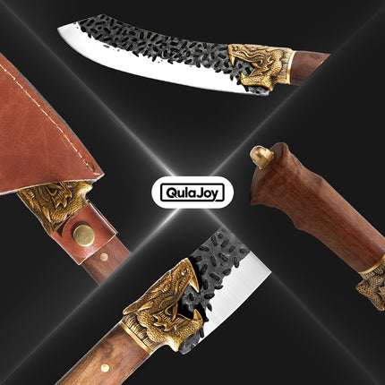 Peekaboo Studio Qulajoy Boning Knife - Hand Forged 7Cr17MOV Blade, Lea