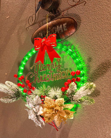 Christmas 30CM Luminous Garland Door Hanging Christmas Decorations