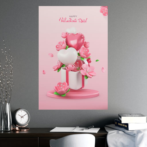 Elegant Pink Valentine Wedding Posters - Charming Art for Home Decor