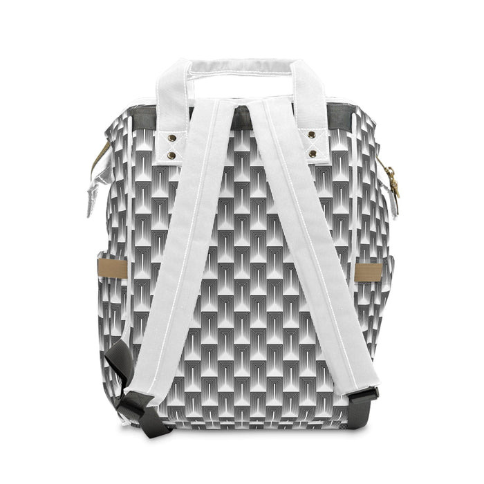 Chic Geometric Designer Diaper Backpack for Stylish Parents - Très Bébé Collection