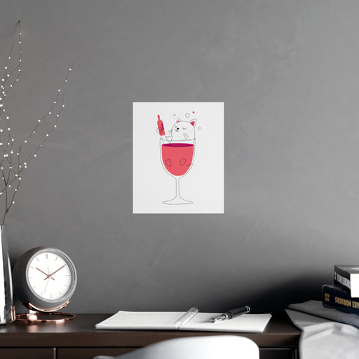 Premium Matte Cat Wine Posters for Stylish Home Decor
