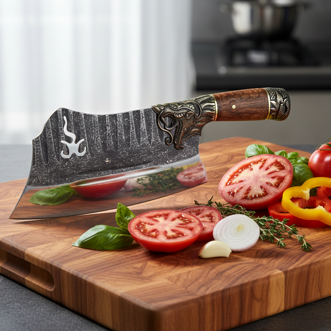 Fire Dragon Bone Cutter With 7Cr17MOV Blade And Rosewood Handle