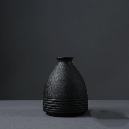 Creative Black Ceramic Small Vase for Desktop Decor and Home