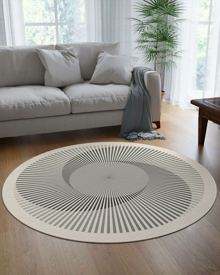 Vibrant Geometric Chenille Circular Area Rug - 60x60 Inch by Maison d'Elite