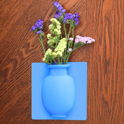 Silicone Wall Hanging Vase Set White Pink Blue 150mm Square