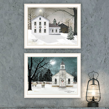 Billy Jacobs 2-Piece Silent Night White Framed Wall Art Set