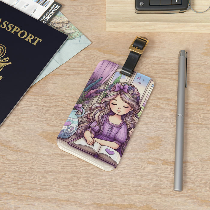 Luxury Personalized Acrylic Luggage Tag Set with Leather Strap - Premium Travel Accessory