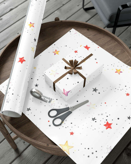 Personalized Luxe Pink Star Holiday Wrapping Paper - Eco-Friendly Premium Quality