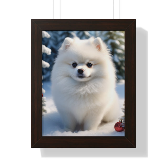 Eco-Friendly Framed Winter Puppy Poster