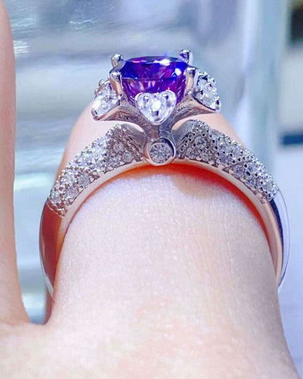 Timeless Radiance: 1 Carat Lab-Grown Diamond Ring with Moissanite and Zircon Accents