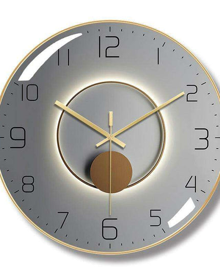 Sophisticated 12-Inch Silent Wall Clock with Curved Glass and Wooden Backing for Timeless Elegance