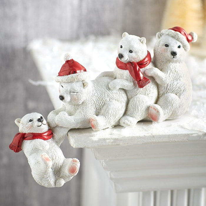 Winter Wonderland Resin Ornaments Set for Festive Home Decor