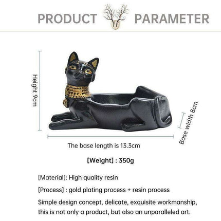 Resin Ashtray with Anubis, Cat, and Pharaoh Motifs - Ancient Egyptian Design