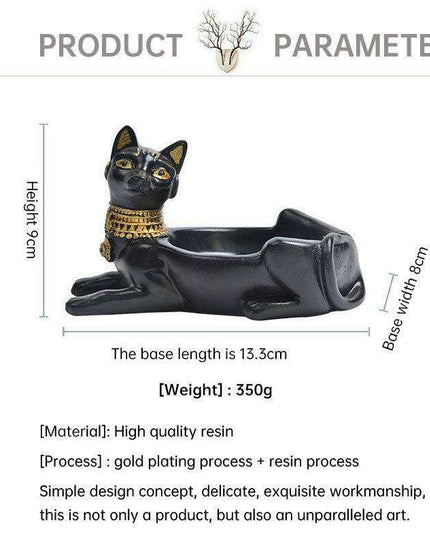 Resin Ashtray with Anubis, Cat, and Pharaoh Motifs - Ancient Egyptian Design