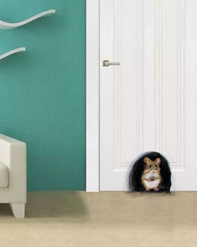 Whimsical Mouse Hole Wall Stickers: Enchant Your Living Space