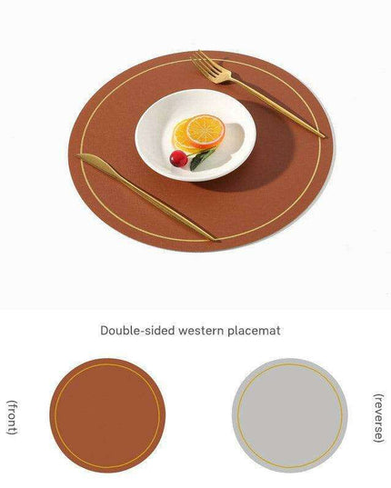 Elegant Circular PVC Leather Dining Placemats for a Luxurious Table Setting