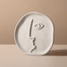 Abstract Face Vase with Geometric Design - Elegant Antique Porcelain Piece