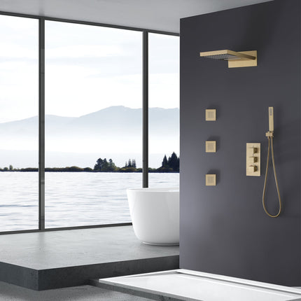Hidden Luxury Shower System with Built-in Valve, Rainfall Show
