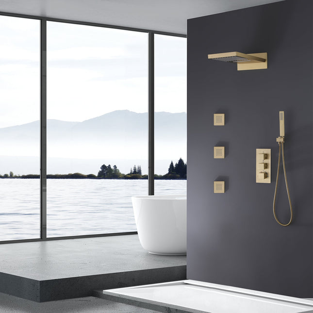 Hidden Luxury Shower System with Built-in Valve, Rainfall Show
