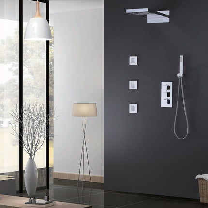 Hidden Luxury Shower System with Built-in Valve, Rainfall Show