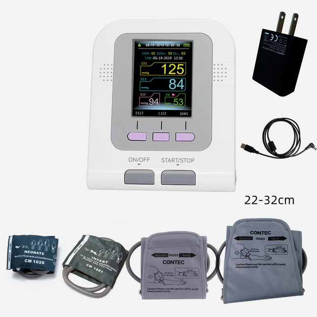 Contec Digital Blood Pressure Monitor Model 08A With Four Cuffs And Adapter