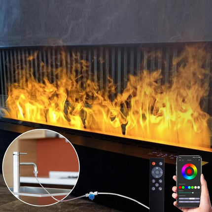 Modern 3D Steam Fireplace Insert & Humidifier for Home