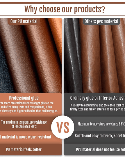 Jumbo XL Luxe Litchi Leather Repair Stickers - Stylish Solutions for Elegant Furniture Fixes