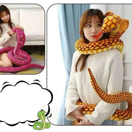 Realistic Cobra Snake Plush Toy - Versatile Educational Stuffed Animal for Home Decor and Play