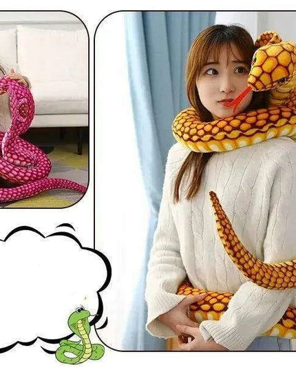 Realistic Cobra Snake Plush Toy - Versatile Educational Stuffed Animal for Home Decor and Play