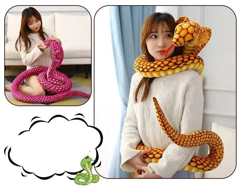 Realistic Python Pit Viper Plush Toy - Lifelike Cobra Stuffed Animal for Educational Play and Home Decor