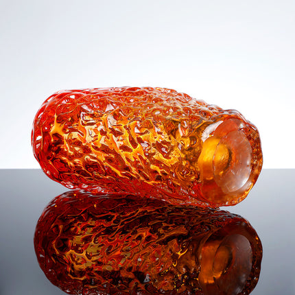 Amber Glass Vase Modern Minimalist Handmade Polished Finish