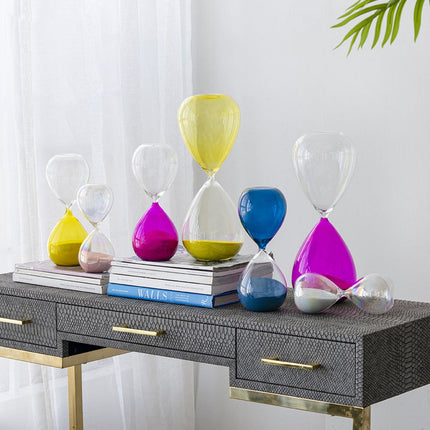 Room and Decor 5x14" Hourglass Timer, 60-Minute, Blue Glass Design