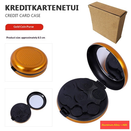 Peekaboo Studio Portable Euro Coin Storage Box with Built-in Mirror