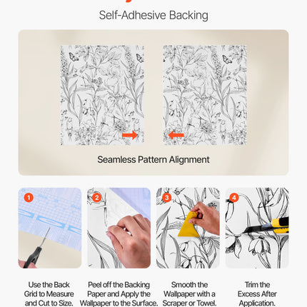 Peel And Stick Wallpaper, 17.7 X 393.7 Inch Contact Paper White Line A