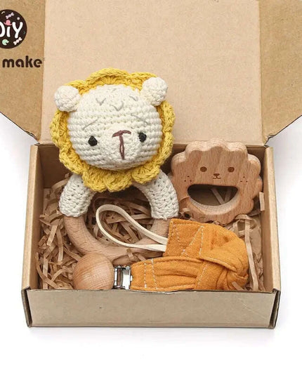 Adorable Baby Gift Set: Cotton Bath Towel, Crochet Rattle, and Accessories for Kids