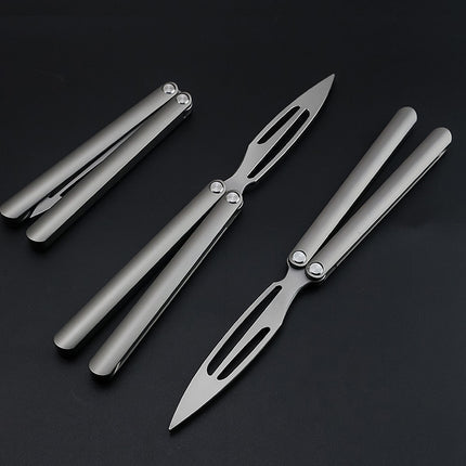 Titanium Alloy Butterfly Knife Folding Unopened Fancy Hand Knife