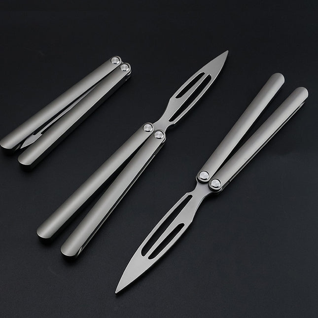Titanium Alloy Butterfly Knife Folding Unopened Fancy Hand Knife