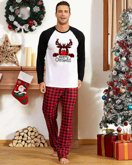 Family Christmas Pajamas Matching Sets Christmas Sleepwear Parent-Child Pjs Outfit For Christmas Holiday Xmas Party