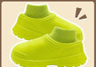 Cozy Velvet-Lined Waterproof Slides for Winter 2023 - Unisex Plush Cotton Footwear