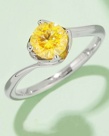 Dazzling 1 Carat Moissanite Sterling Silver Solitaire Ring Set with Certification.