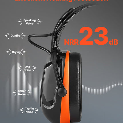 Bluetooth Safety Earmuffs — NRR24, 35hr Battery, Bluetooth 5.1 | Très Elite
