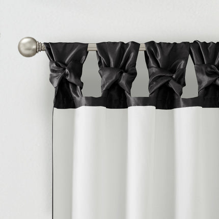Room and Decor Twist Tab Total Blackout Curtain Panel, 50x84", Black