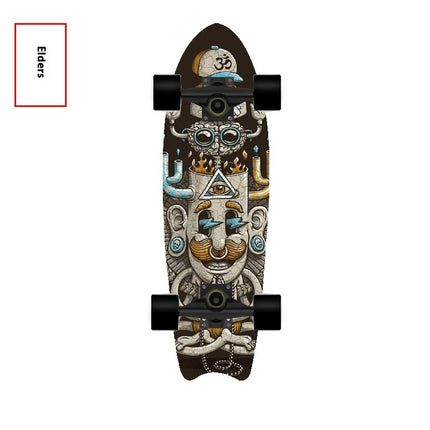 Single Warped Brush Street Board Fishtail Skateboard Maple Deck
