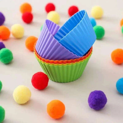 Rainbow Woodland Montessori Educational Toy - Wood & Wool Learning Board