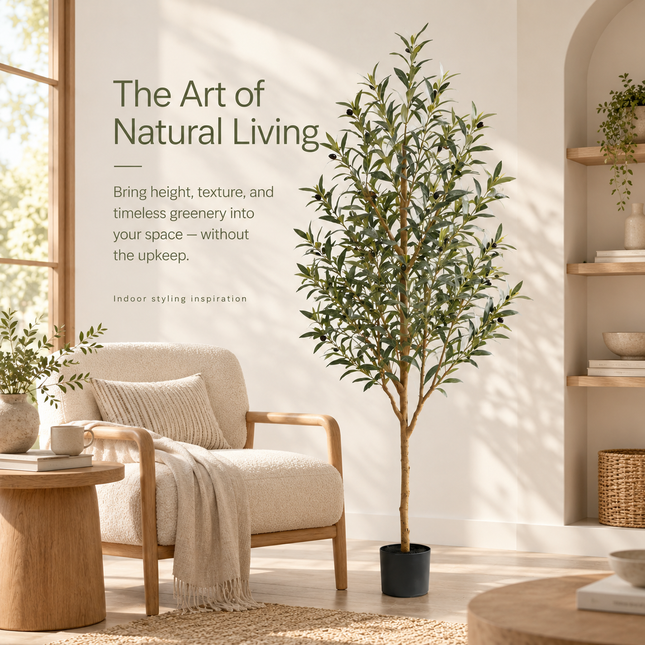 Artificial Olive Tree with Adjustable Branches — 5, 6 or 7 ft