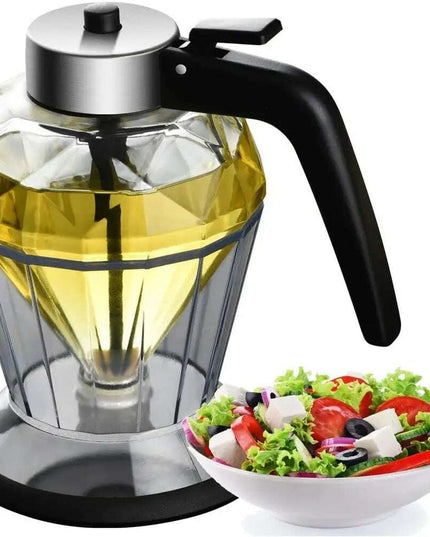 Exquisite Diamond-Shaped Glass Oil Dispenser - Drip-Free Multi-Purpose Kitchen Tool for Oils, Honey, and Condiments